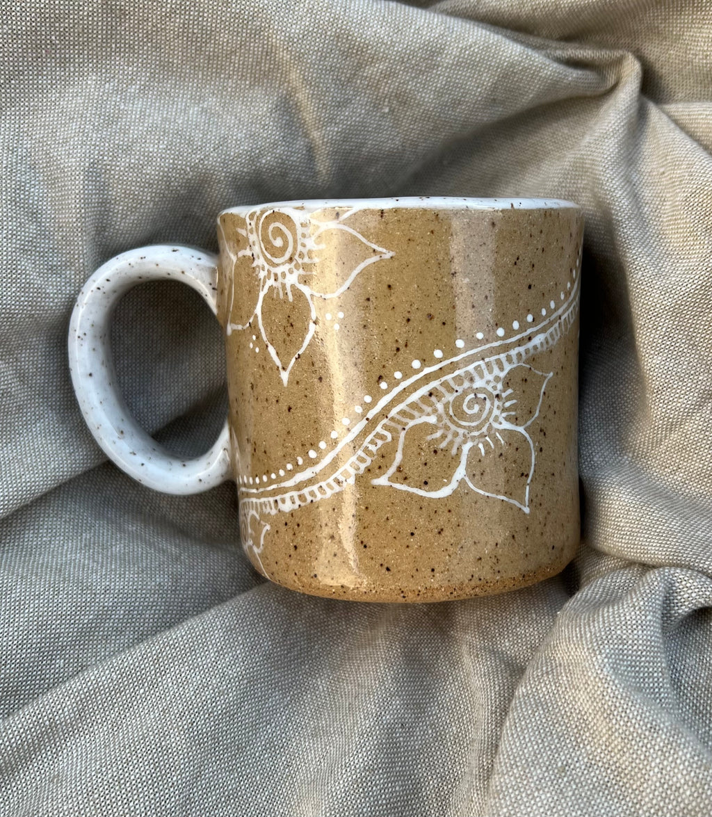 White Flower Mug