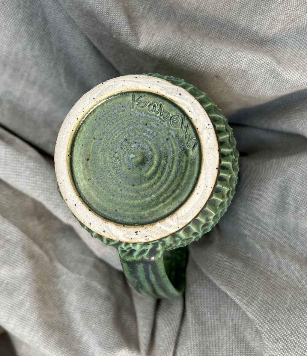 Heavy Texture Large Green Mug
