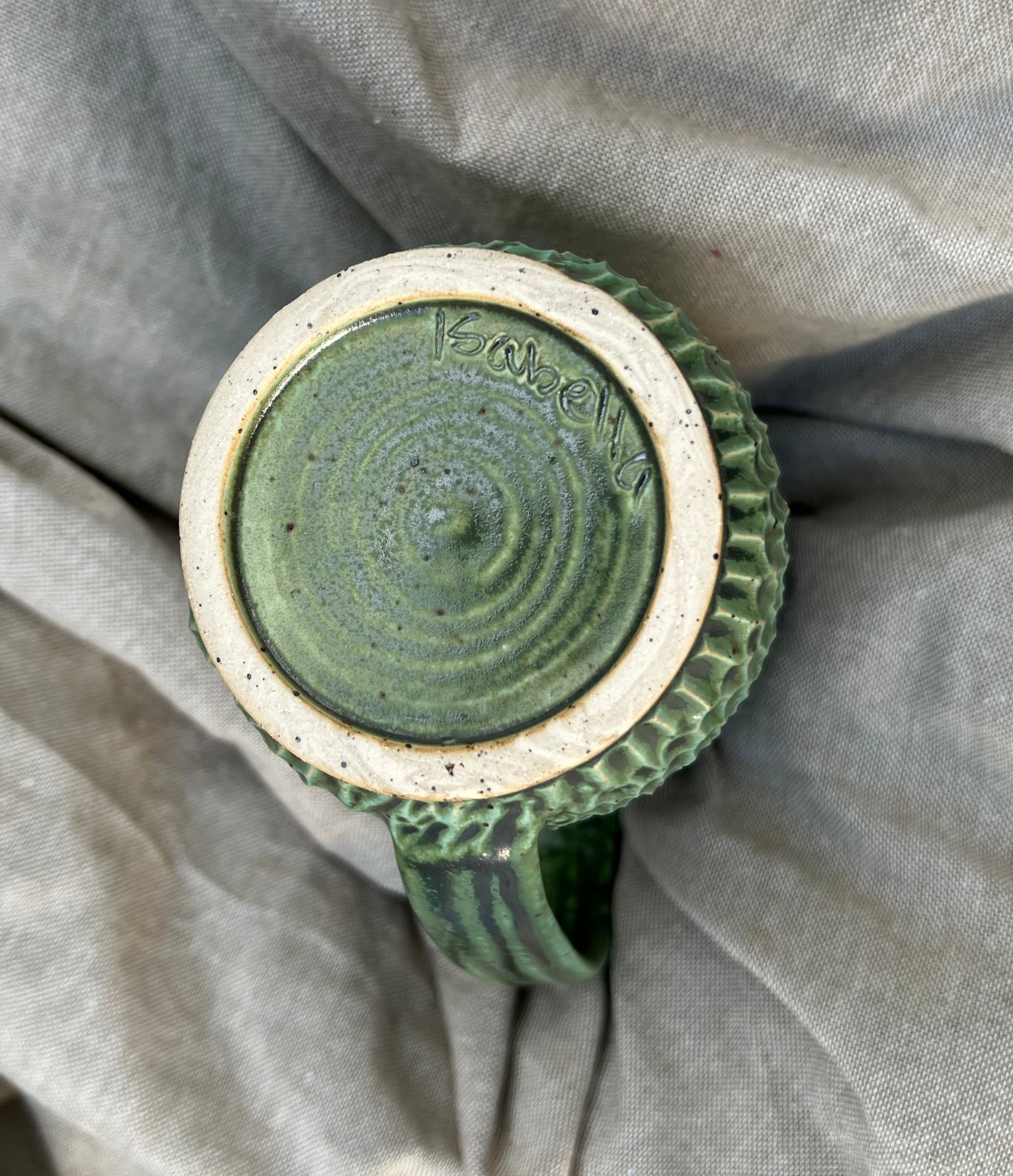 Heavy Texture Large Green Mug