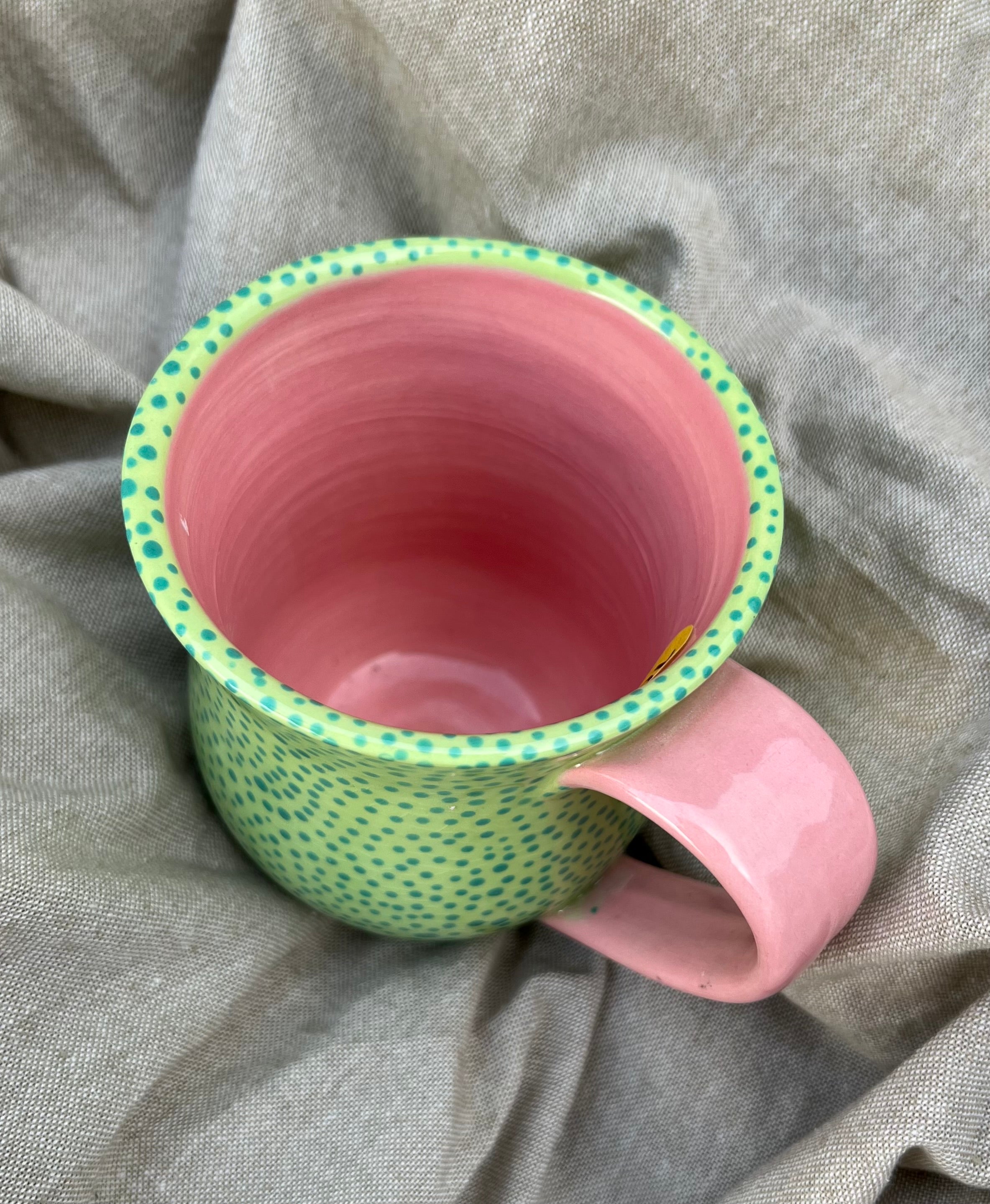 Pink n Green Dot Mug