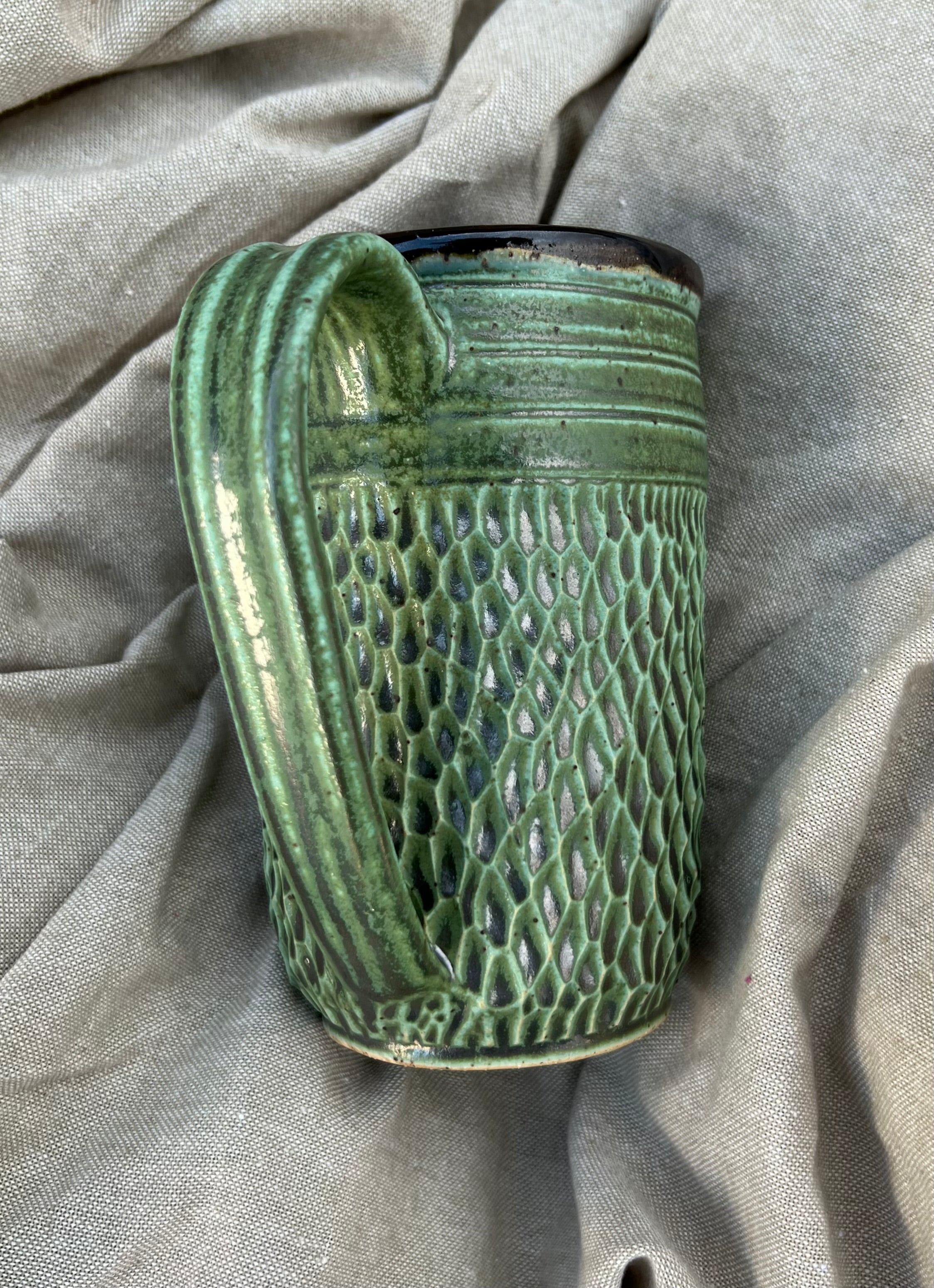 Heavy Texture Large Green Mug