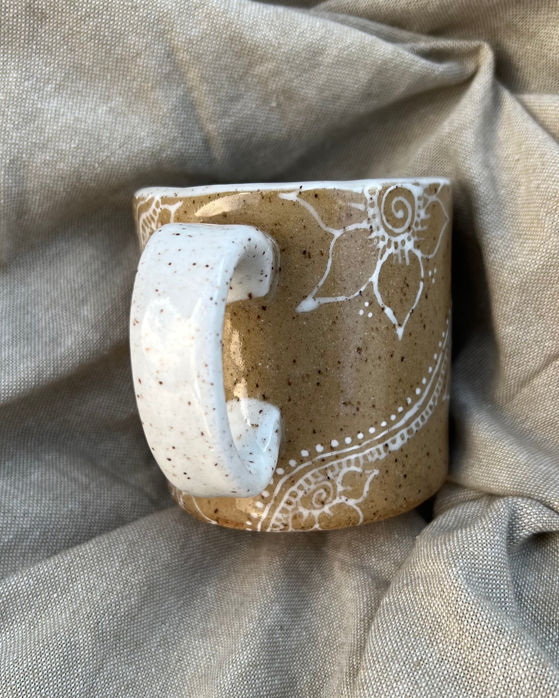 White Flower Mug