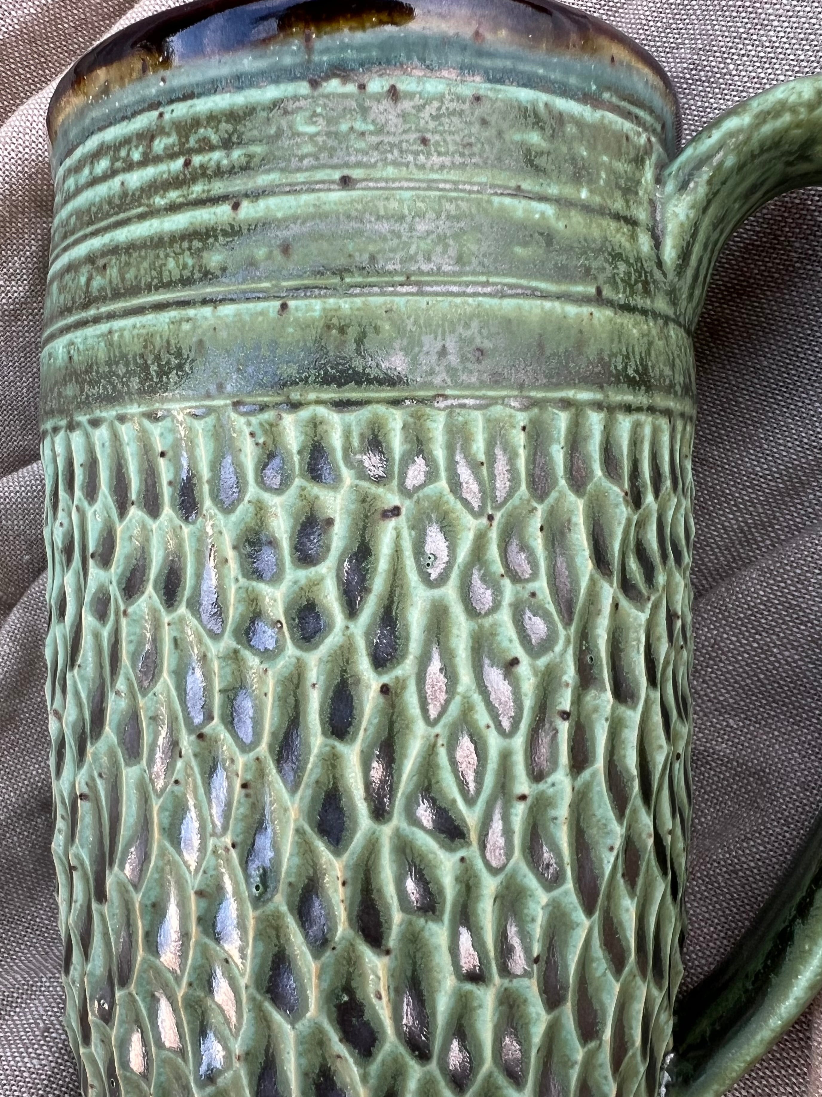 Heavy Texture Large Green Mug