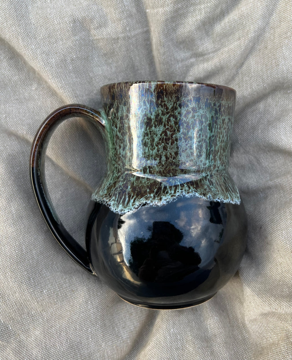 Black n Green Oil Spot Mug