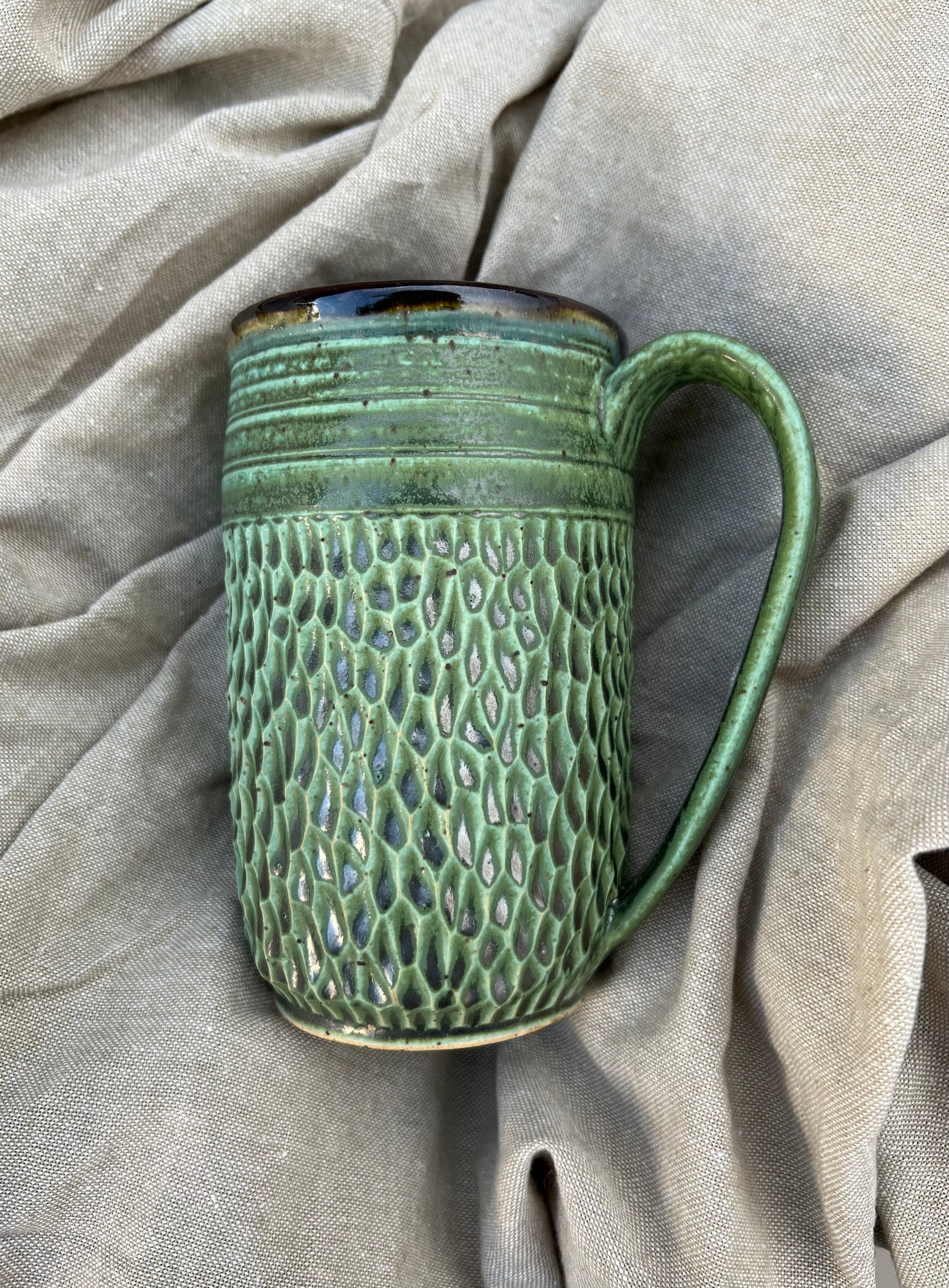 Heavy Texture Large Green Mug