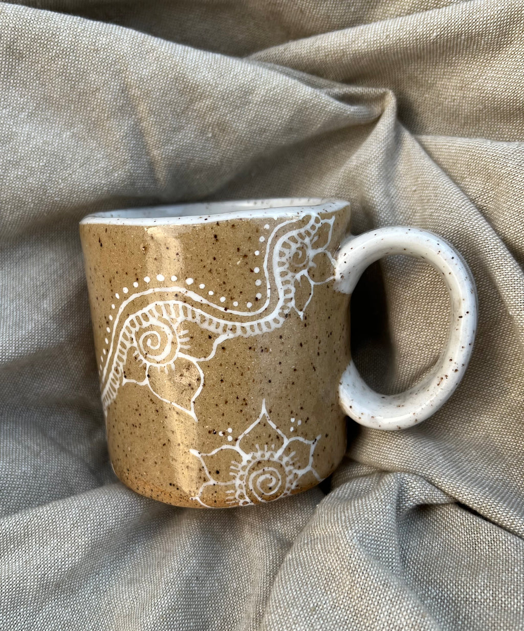 White Flower Mug
