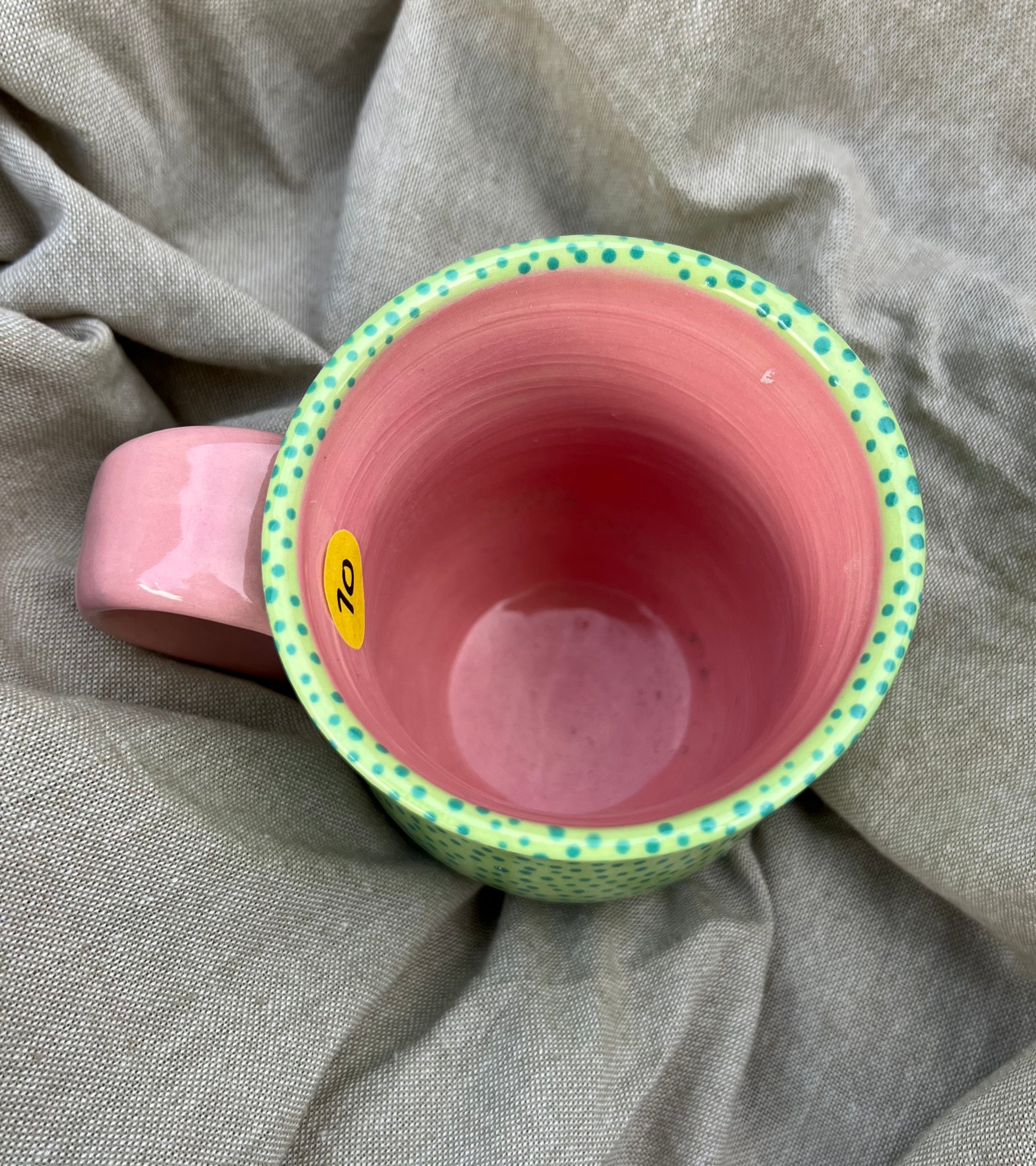 Pink n Green Dot Mug
