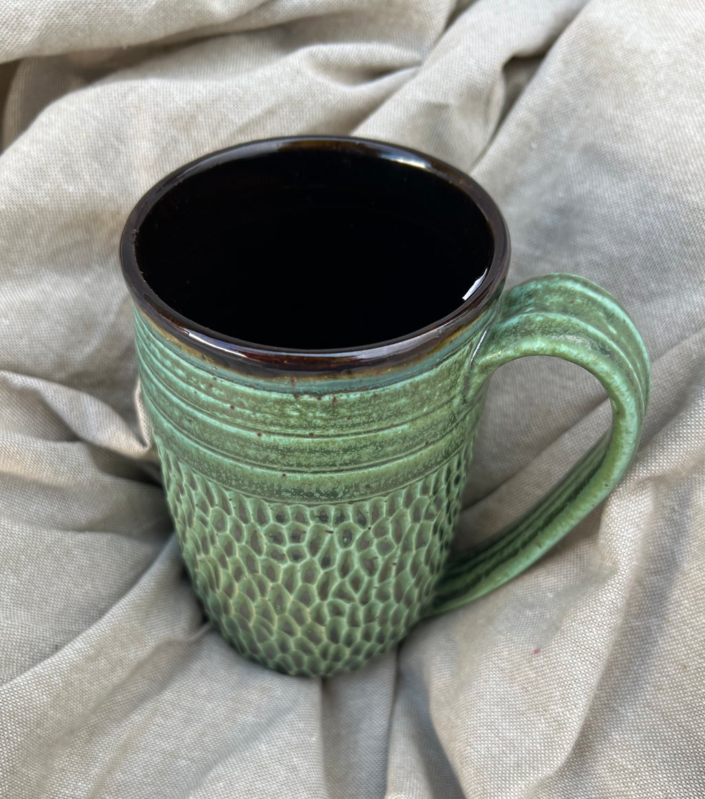 Heavy Texture Large Green Mug