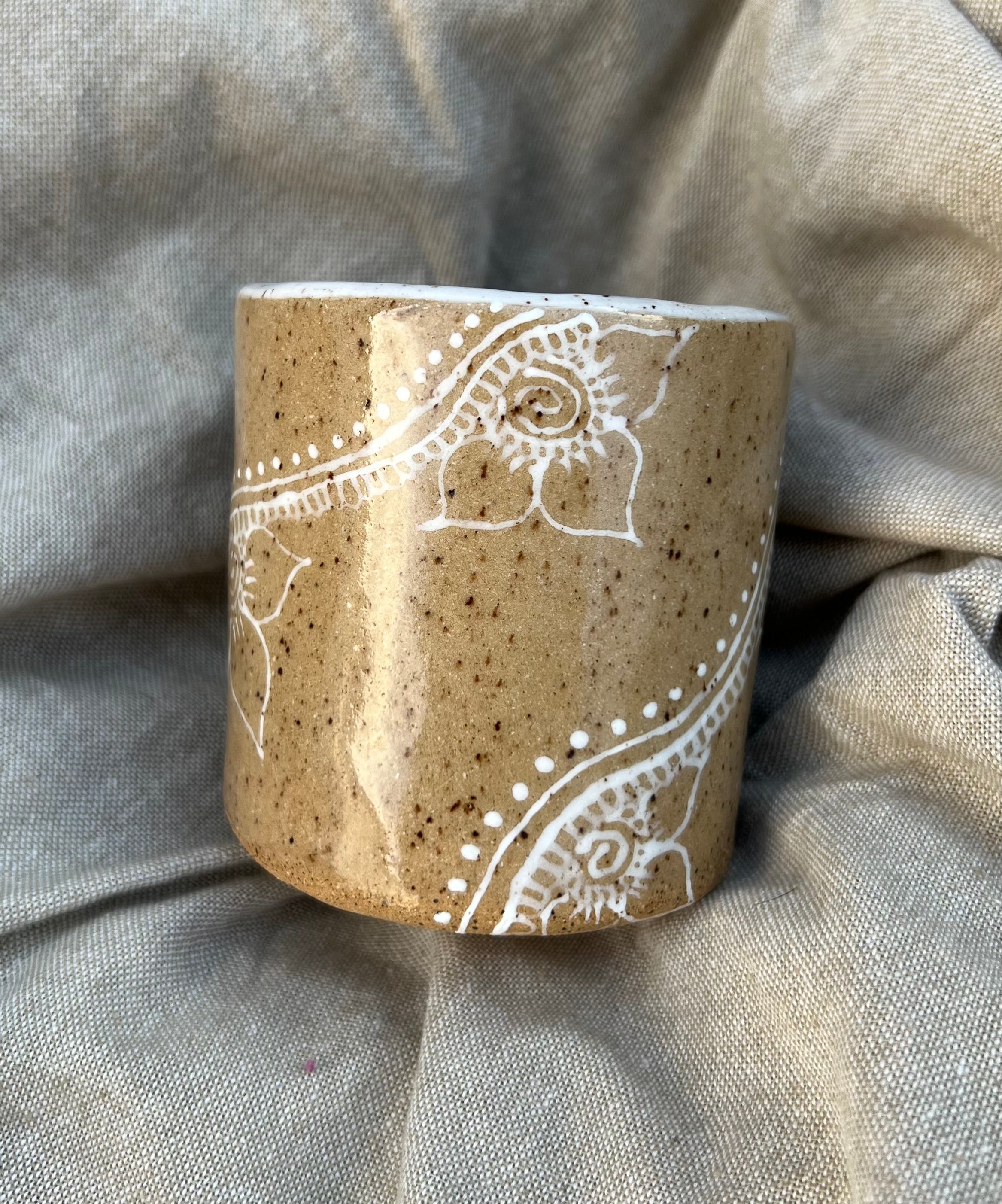 White Flower Mug