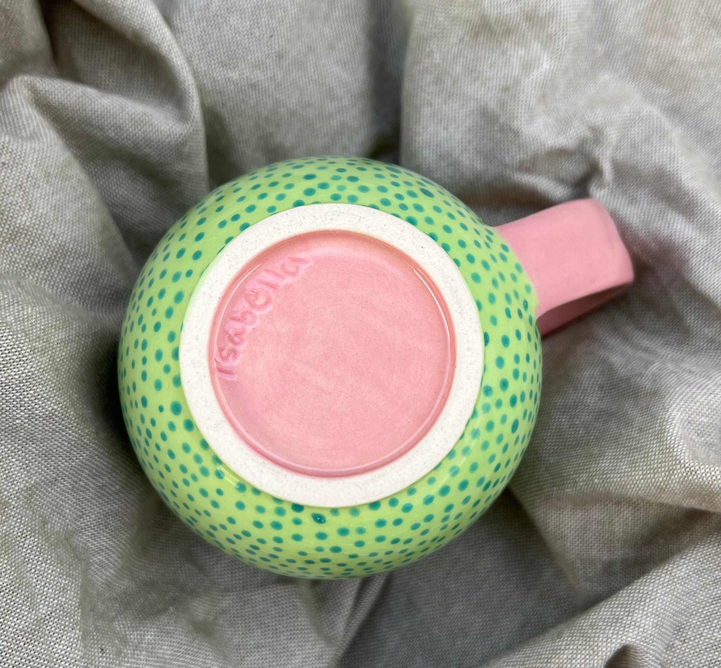 Pink n Green Dot Mug