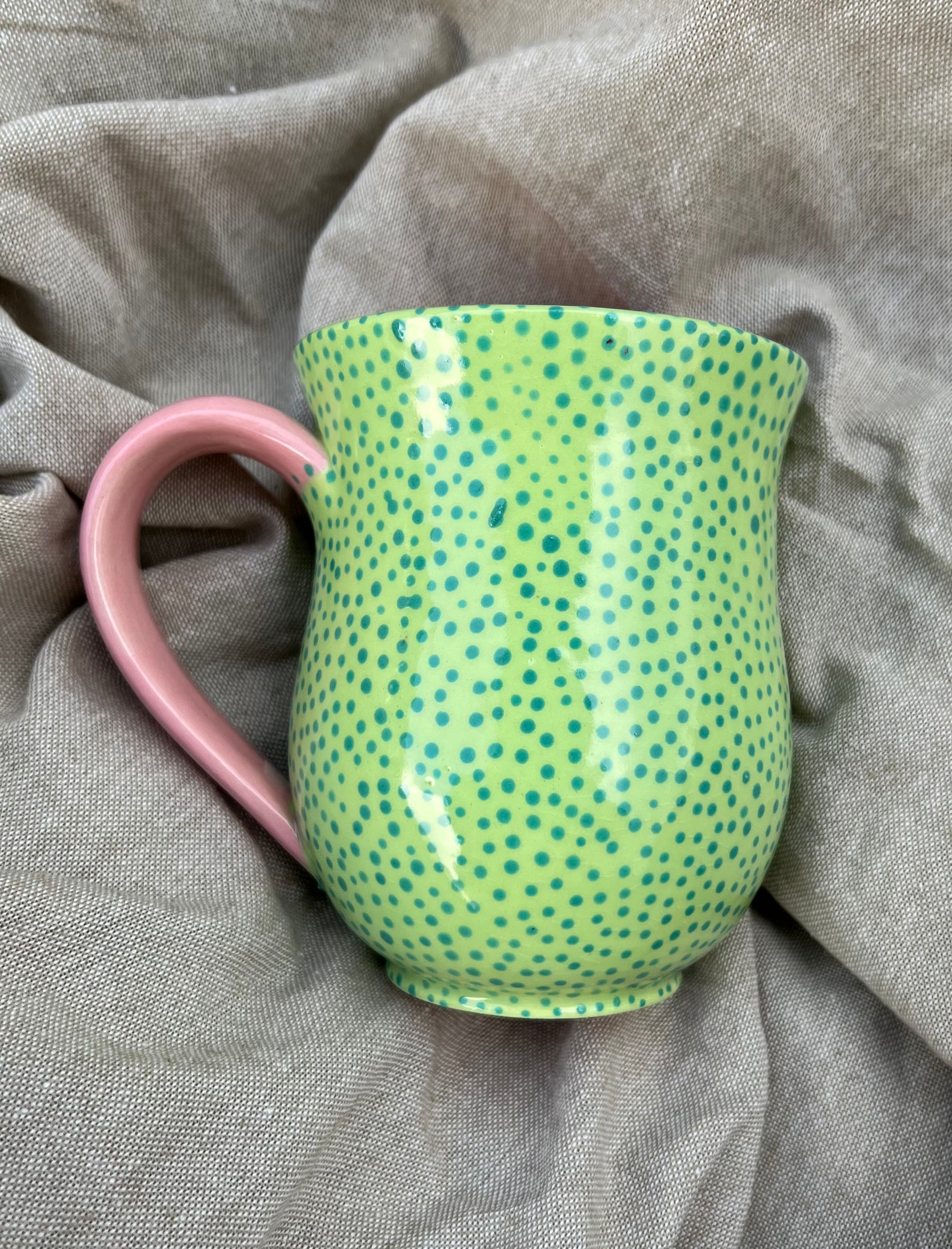 Pink n Green Dot Mug